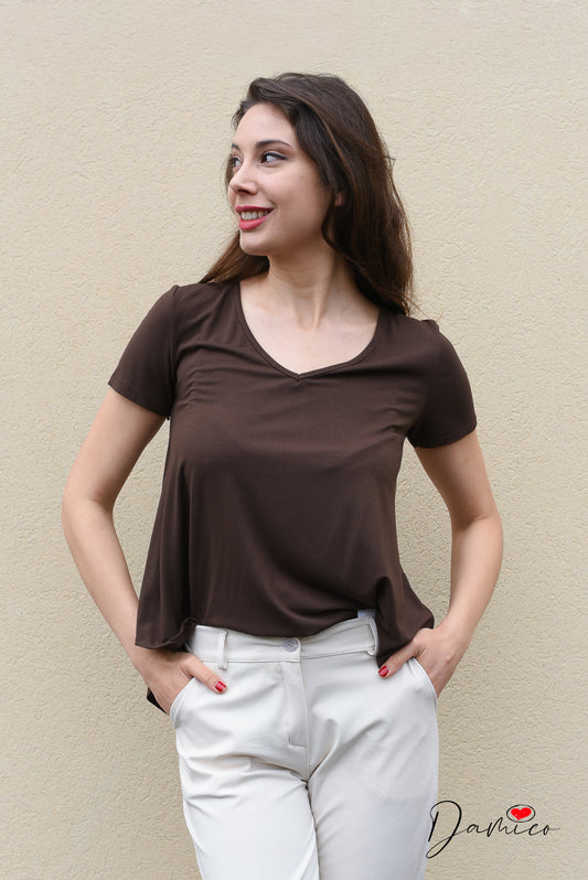 T-shirt Basic over V -6- 00437