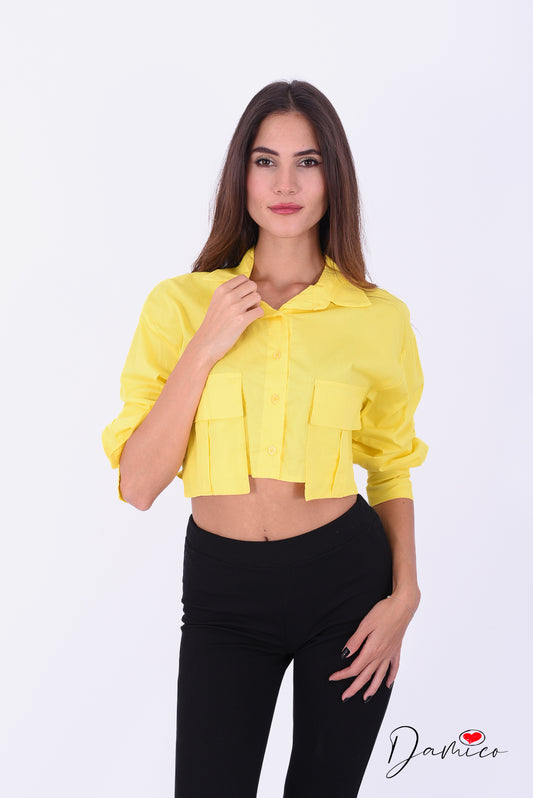 Camicia Crop con tasconi