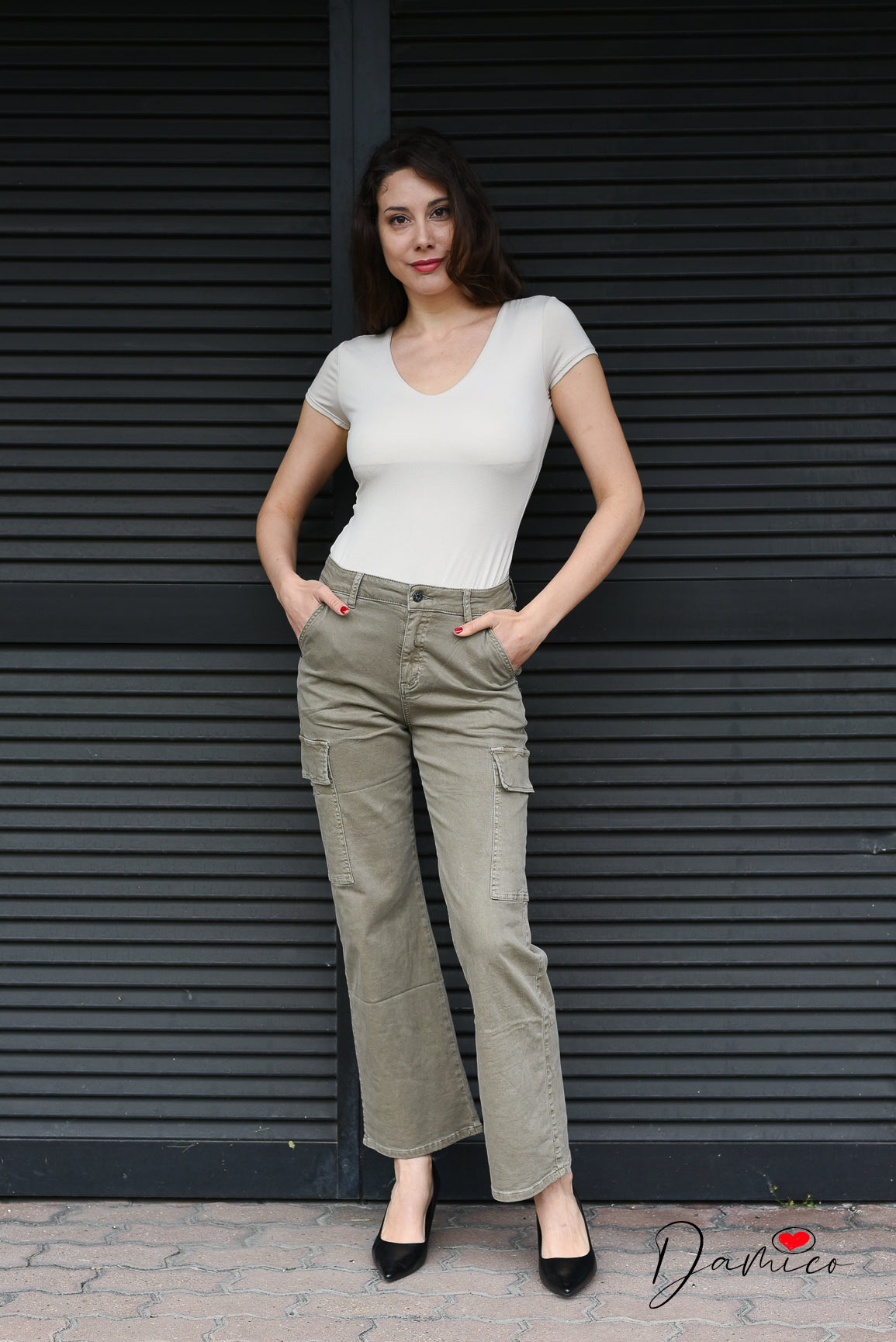 T-shirt Basic Slim V -6-00438