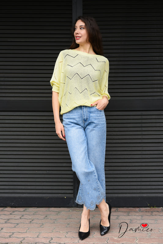 Maglia traforati zigzag