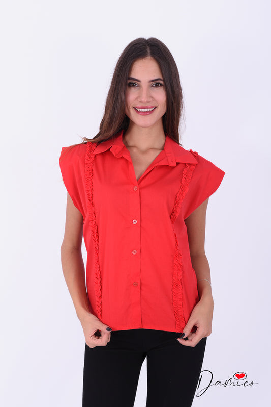 Camicia con rouches