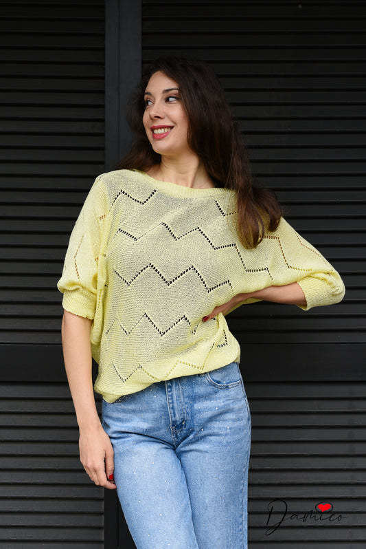 Maglia traforati zigzag