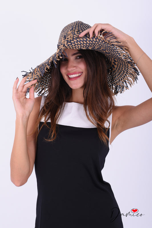 Cappello di paglia con frange