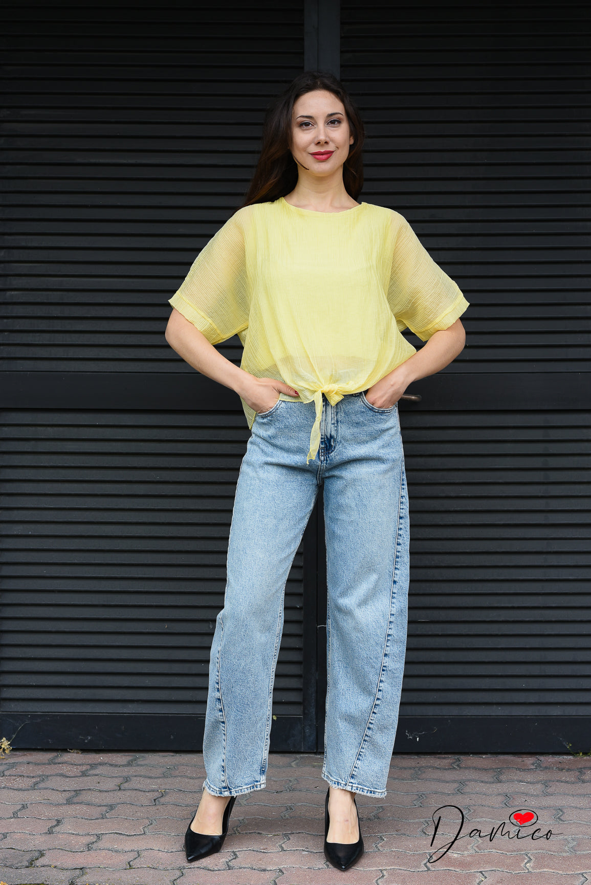 Blusa pipistrello rigata