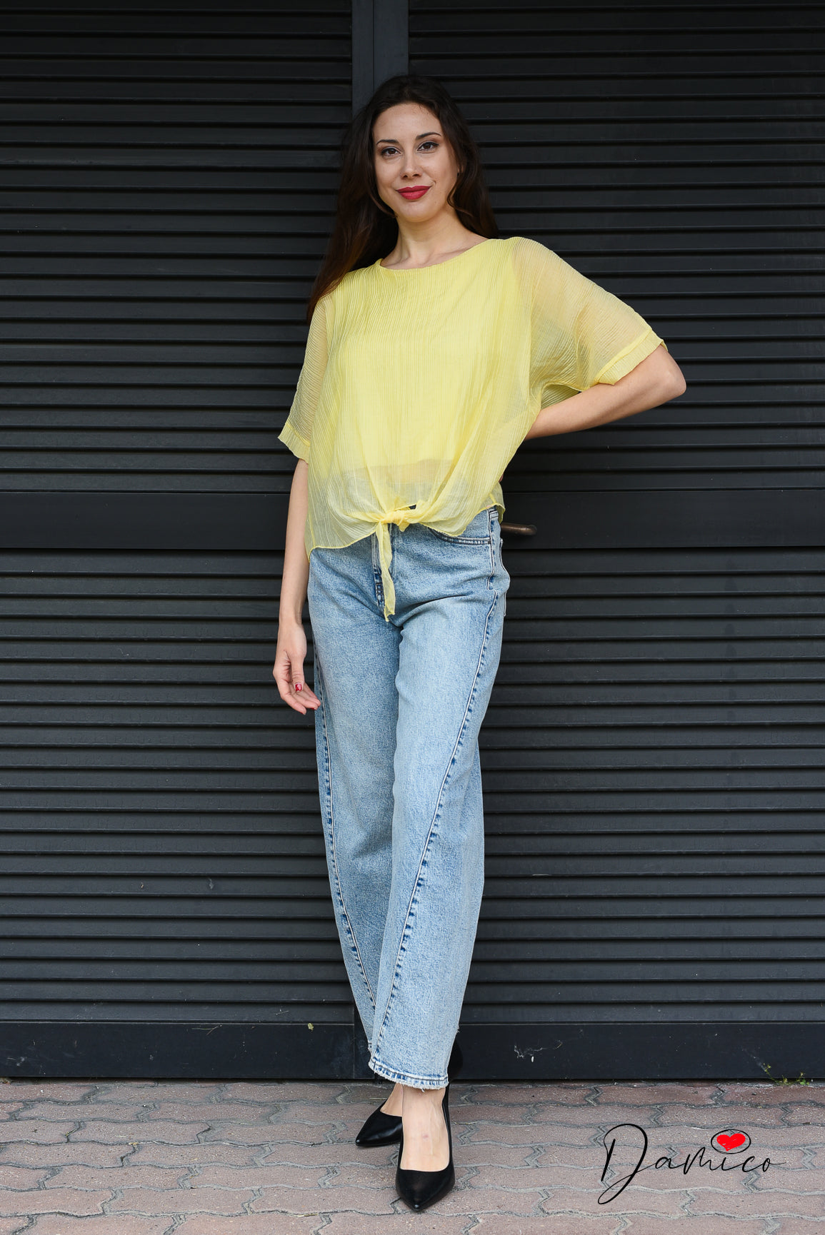 Blusa pipistrello rigata