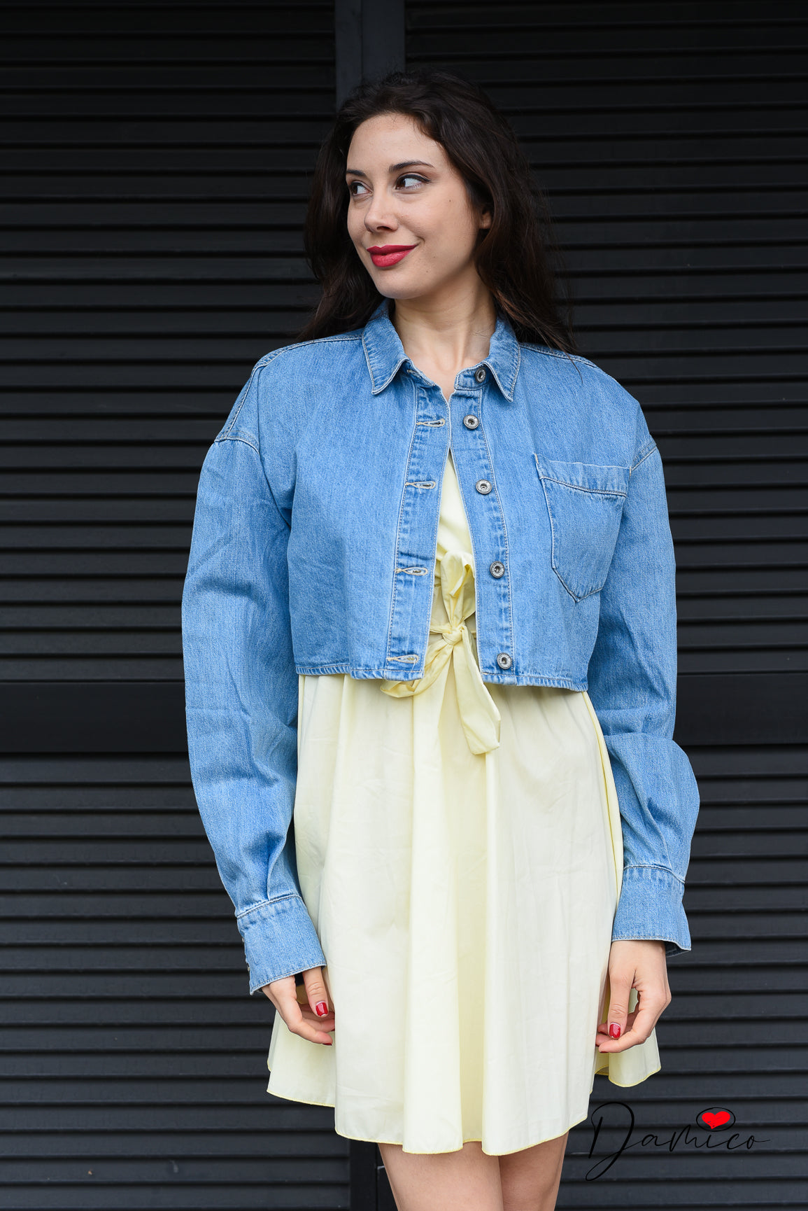 Giubbotto di jeans colletto