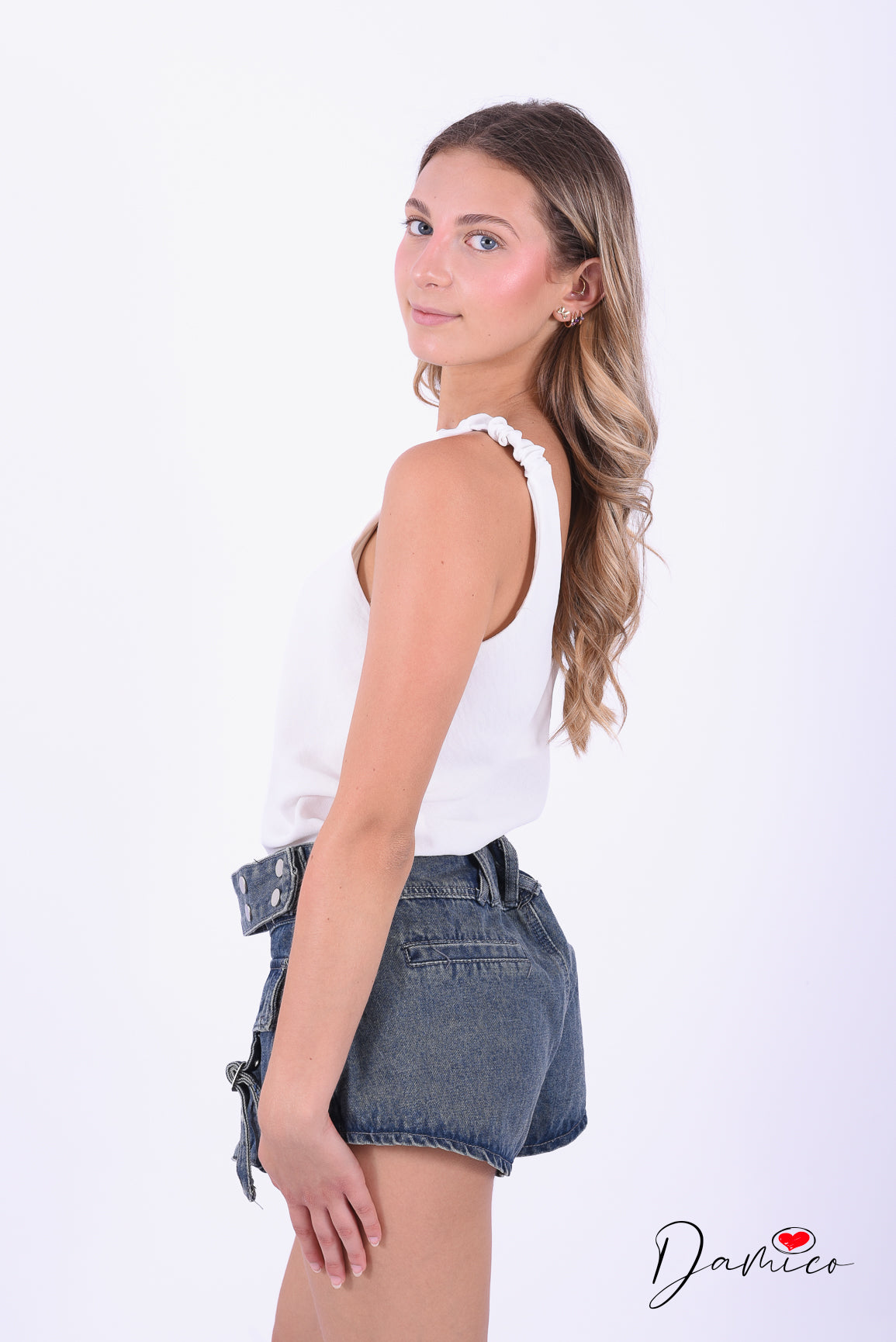 Short cargo in Denim