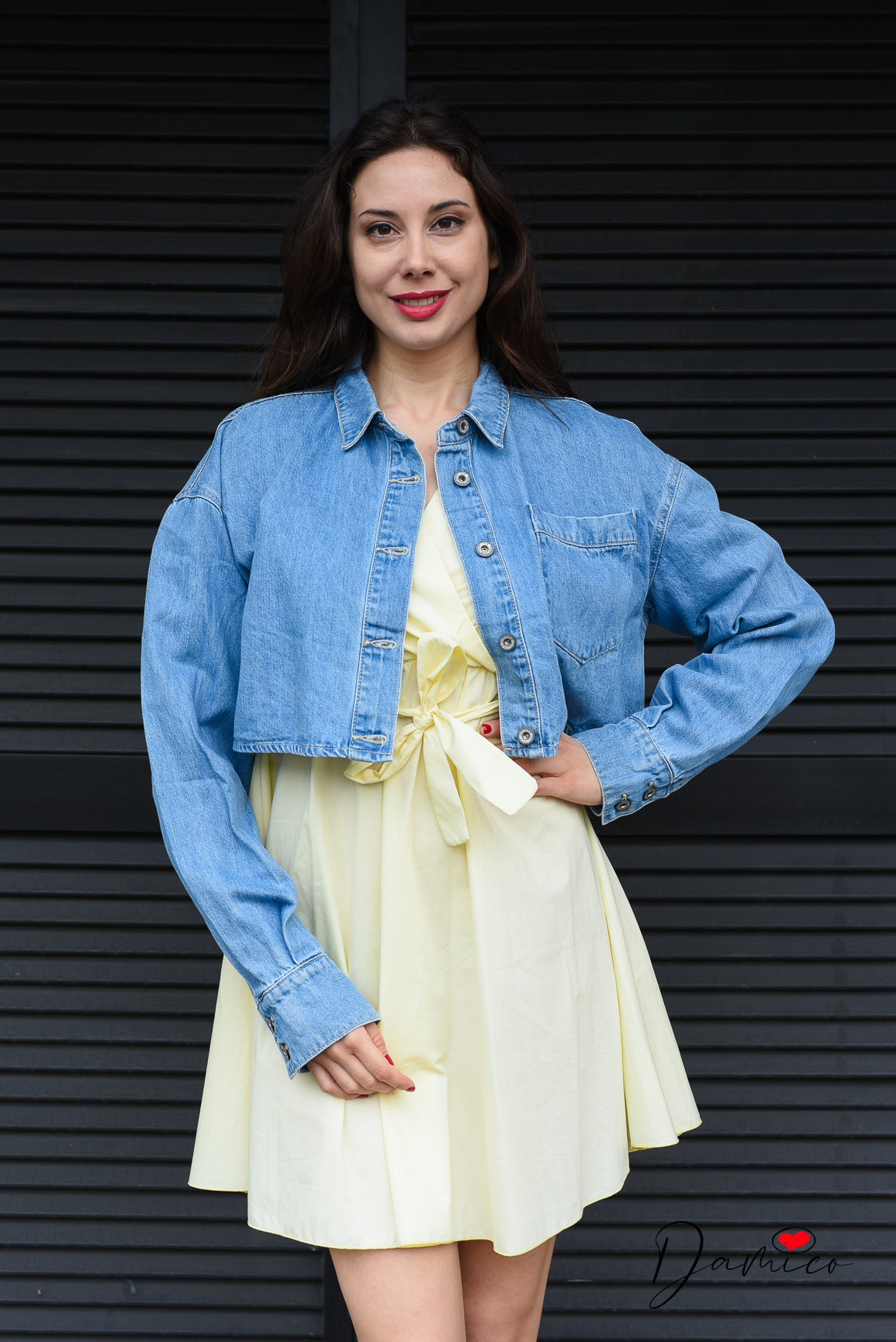 Giubbotto di jeans colletto