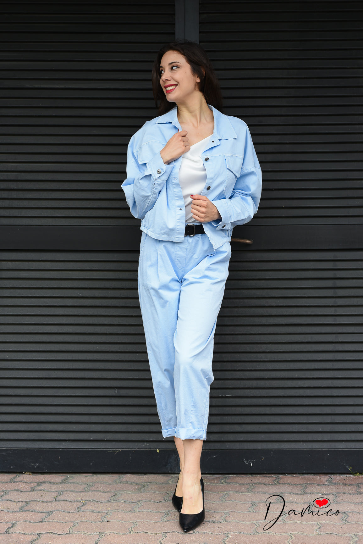 Pantaloni mom fit pinces