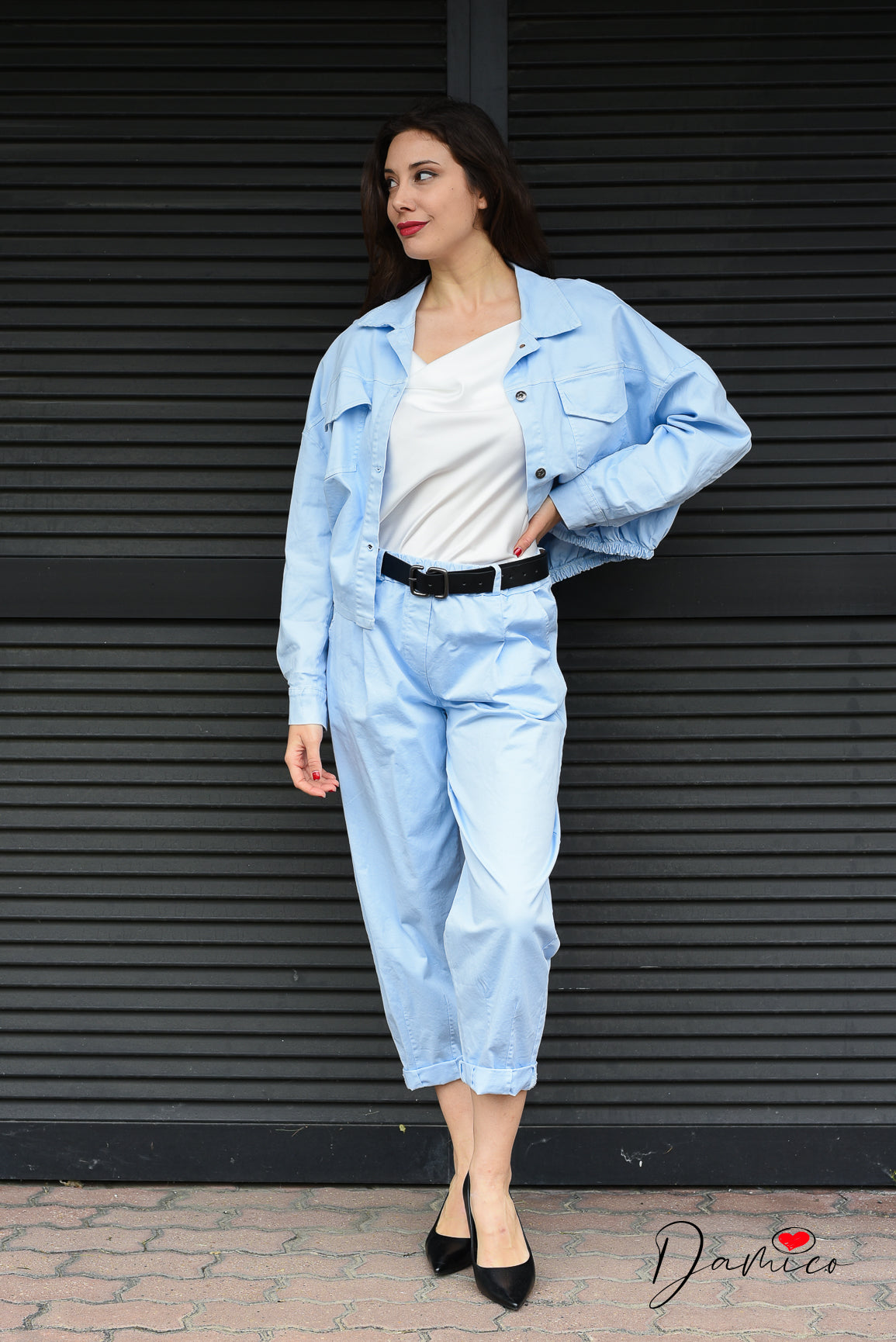 Pantaloni mom fit pinces