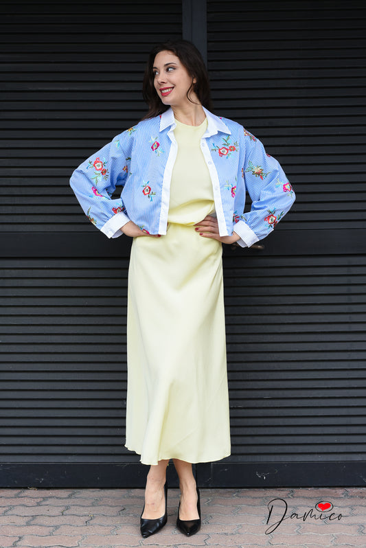 Camicia sewn flowers
