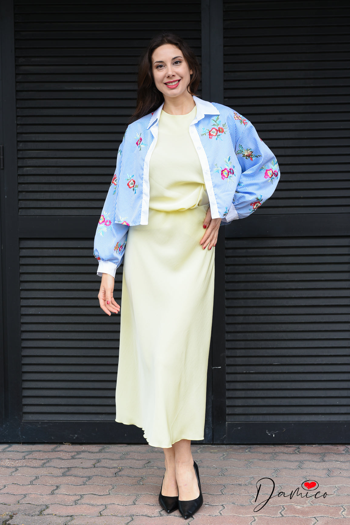 Camicia sewn flowers
