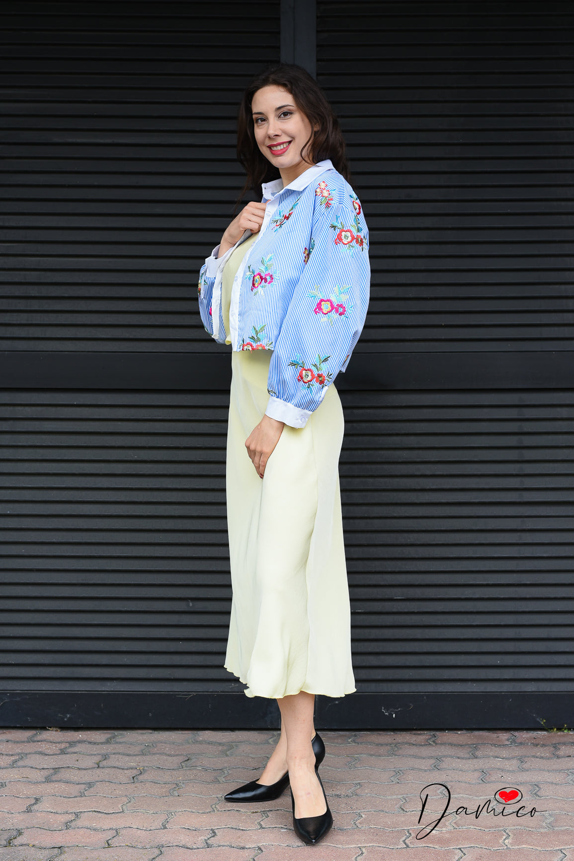 Camicia sewn flowers