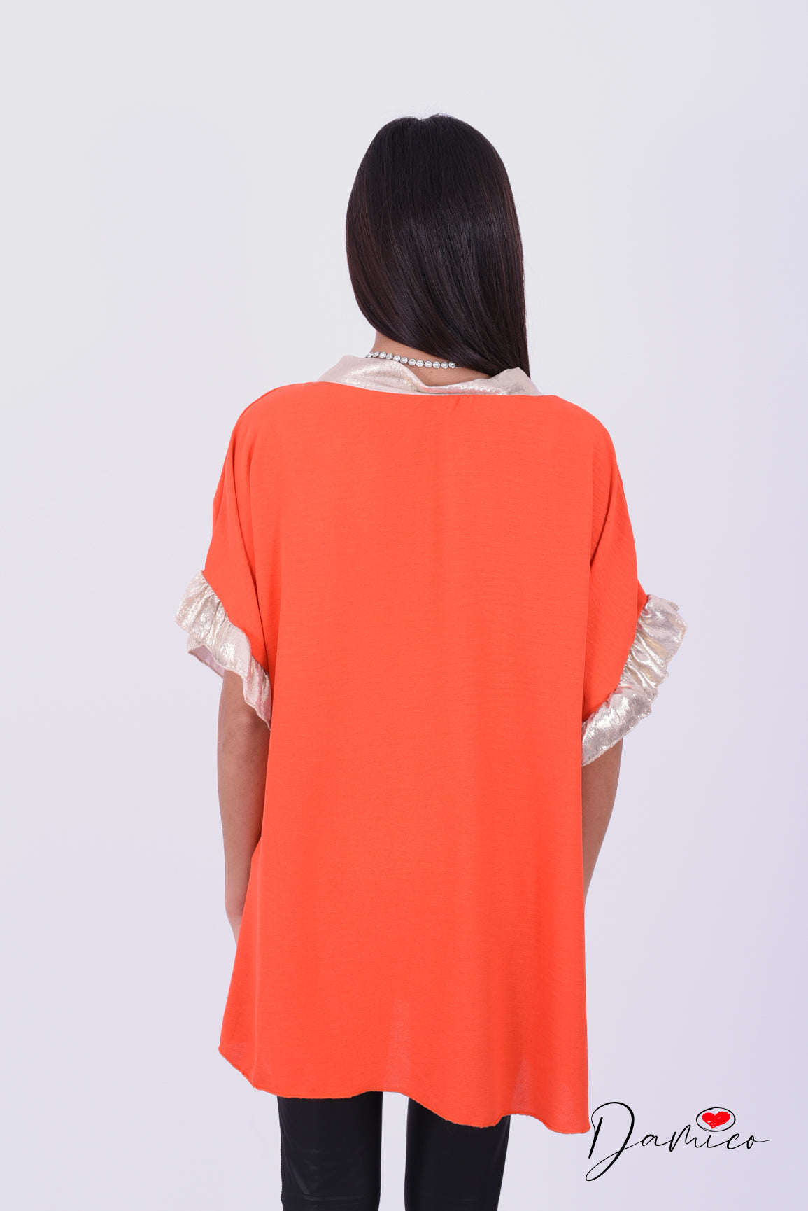 Blusa MC bordo oro