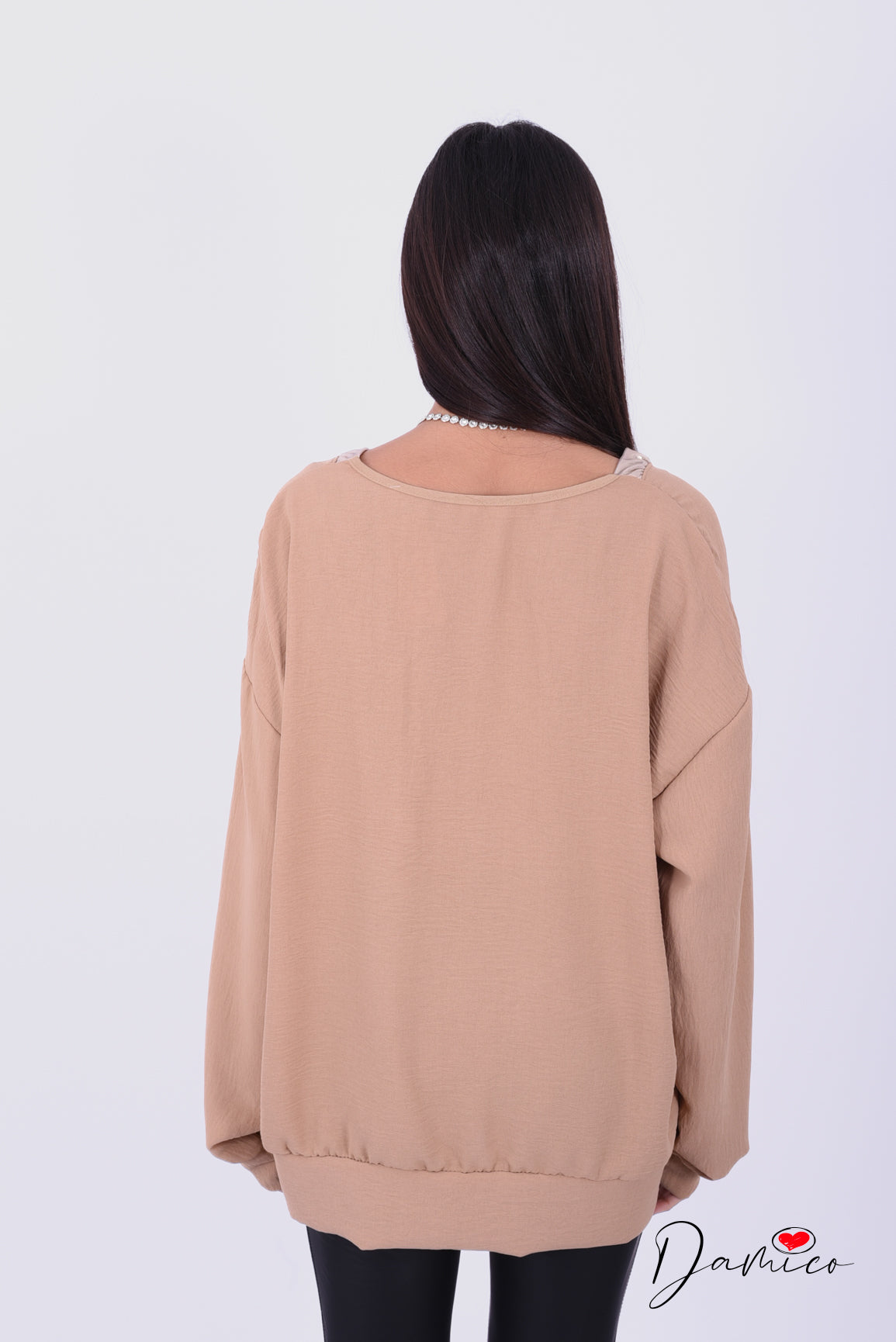 Blusa bordo oro maniche lunghe
