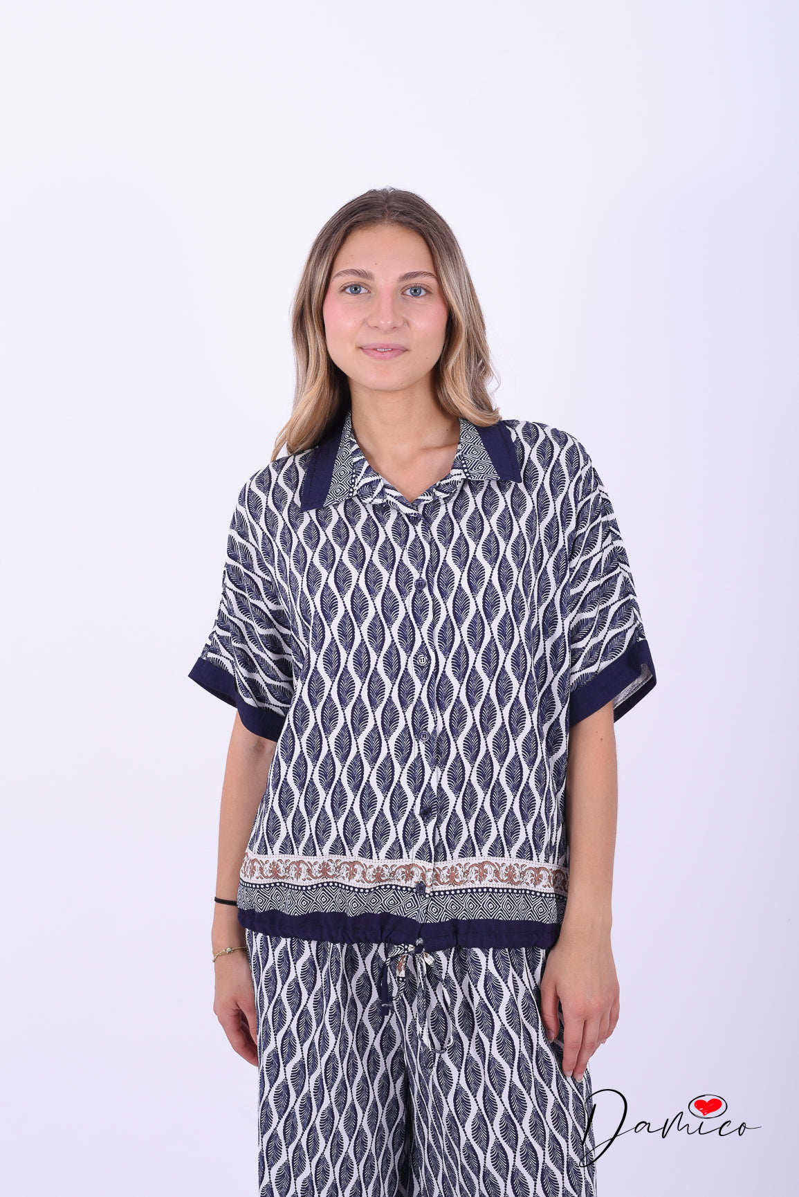 Camicia regolabile etnic leaf