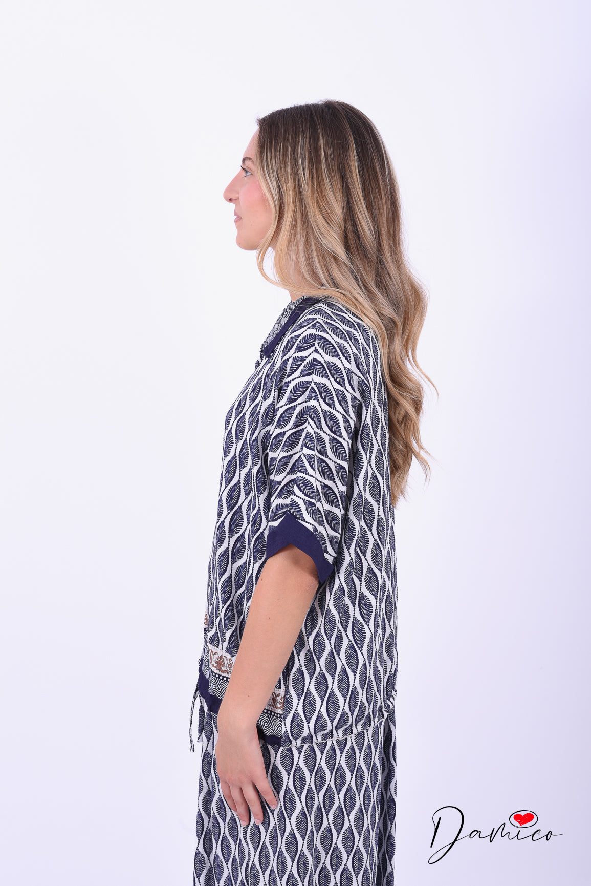Camicia regolabile etnic leaf