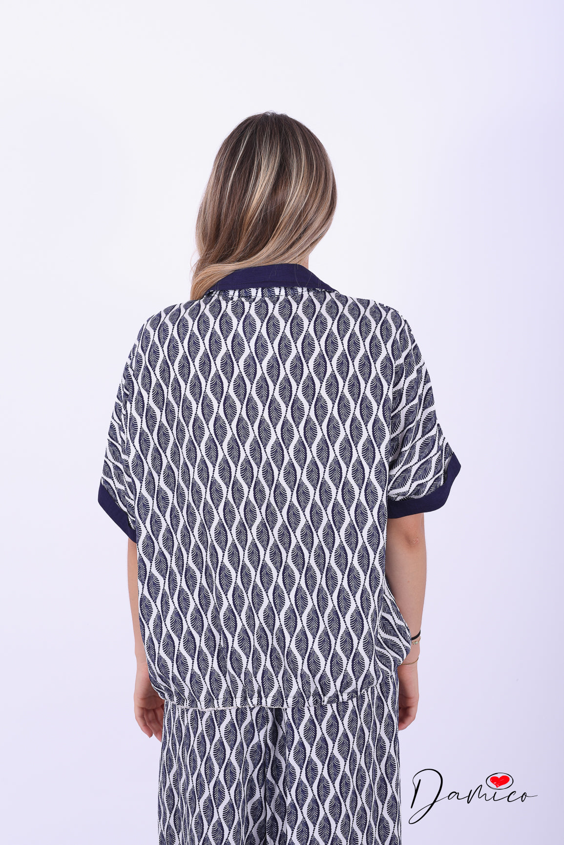 Camicia regolabile etnic leaf