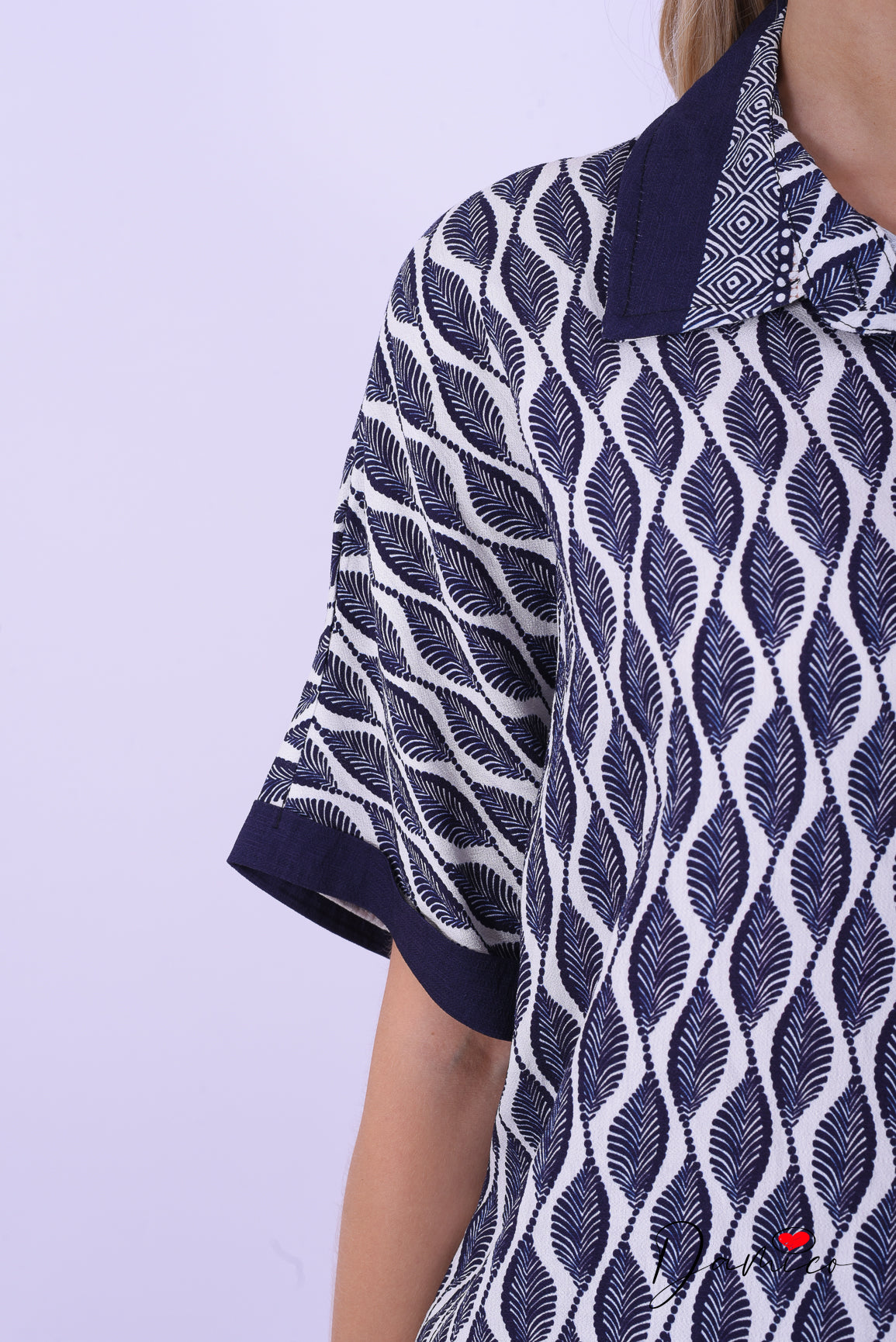 Camicia regolabile etnic leaf