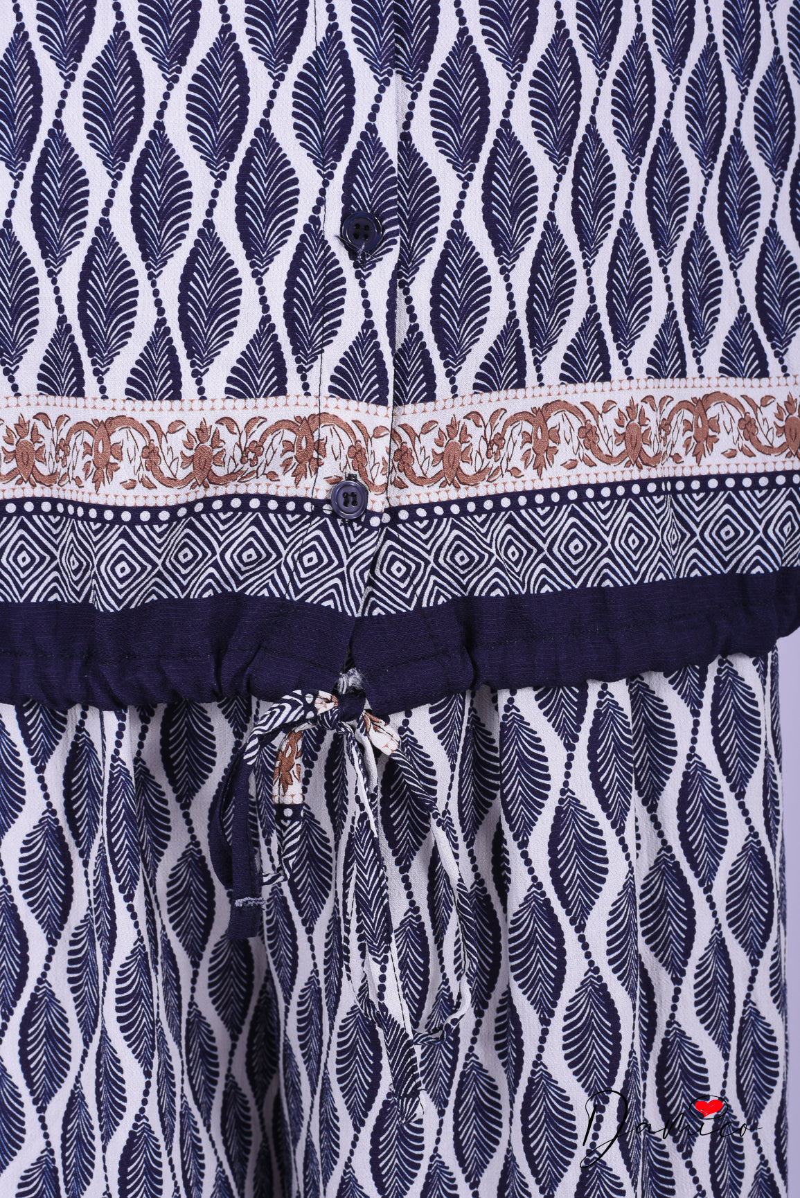 Camicia regolabile etnic leaf