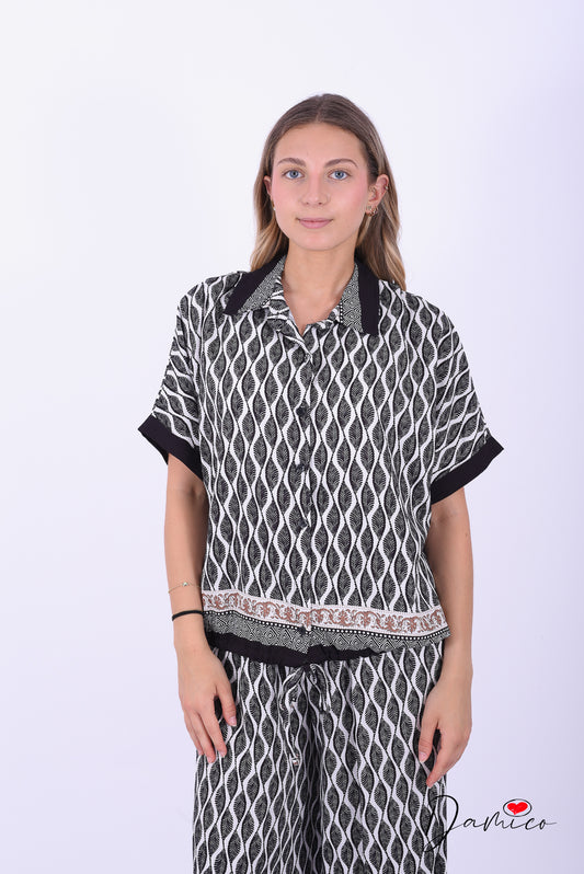 Camicia regolabile etnic leaf