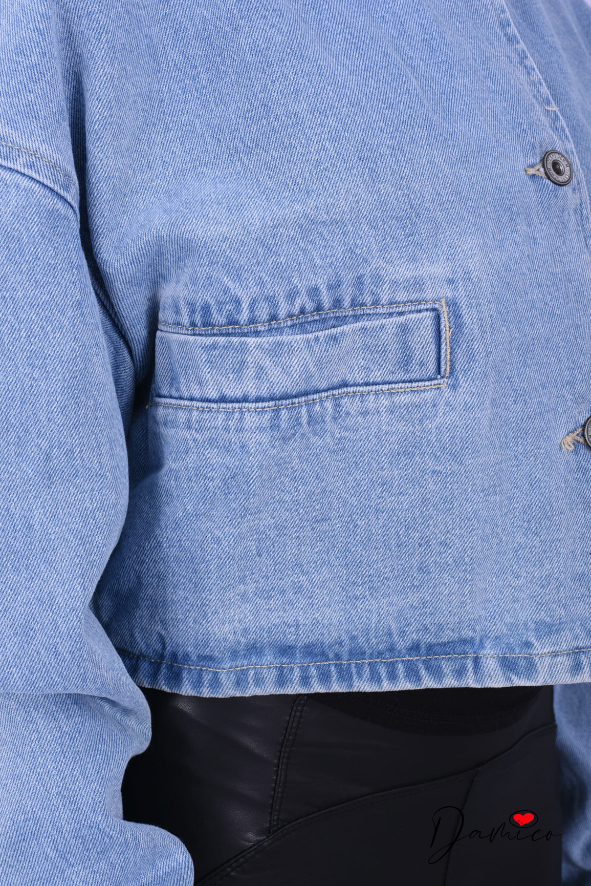 Giacca jeans girocollo semplice