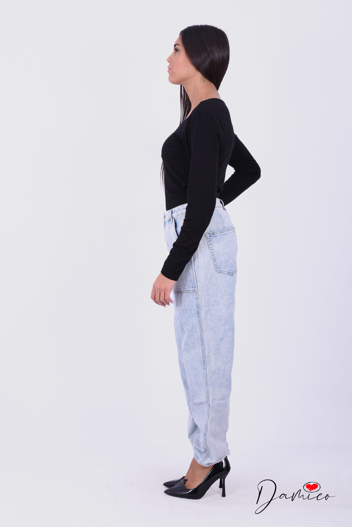 Jeans chiaro polsino