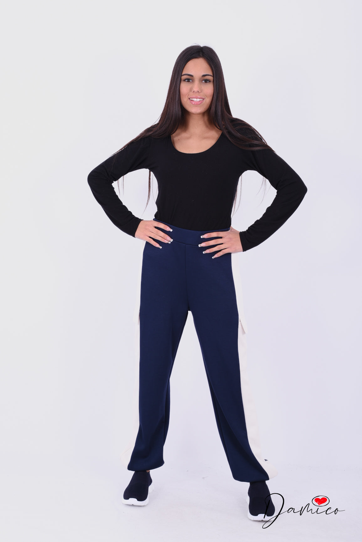 Pantalone cargo bicolore