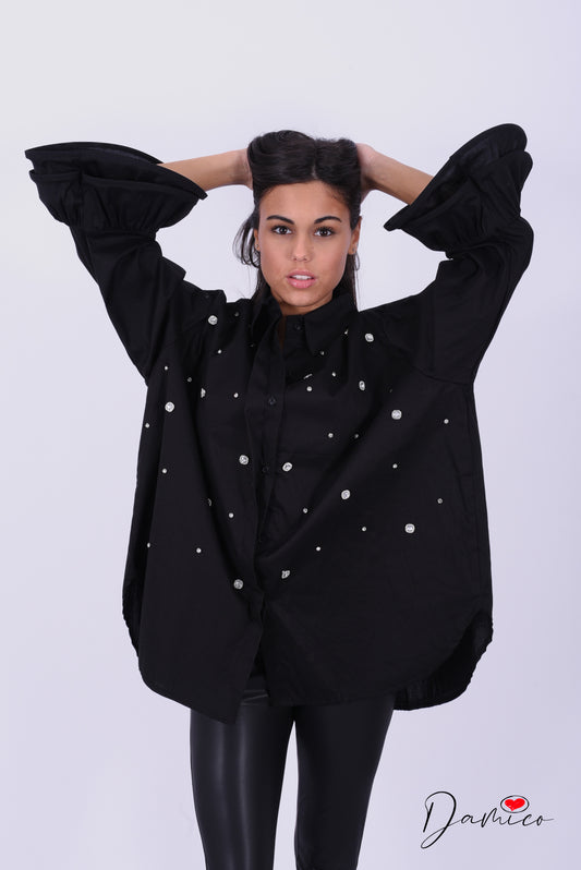 Camicia diamantini maniche volant