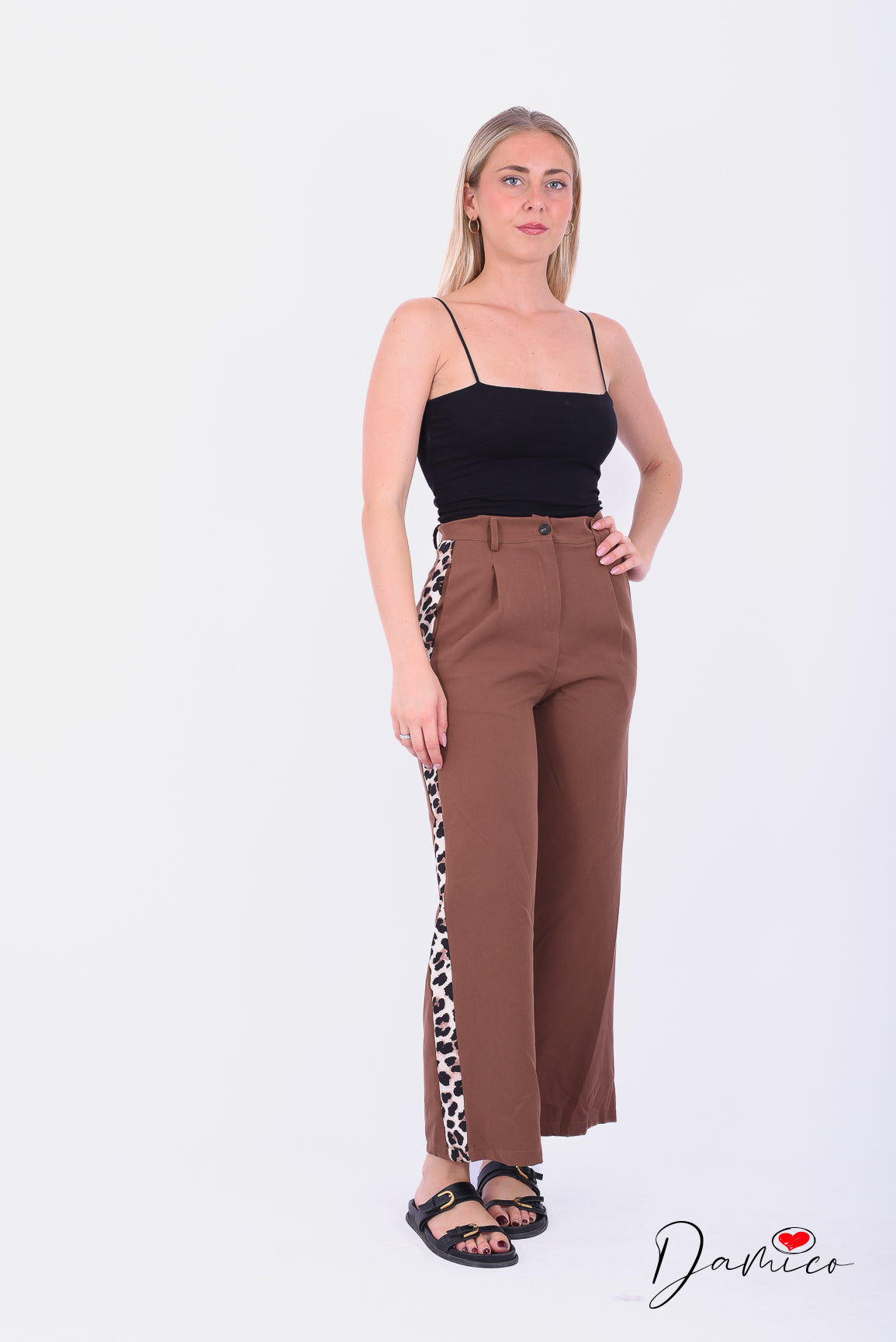 Pantalone banda leopardata