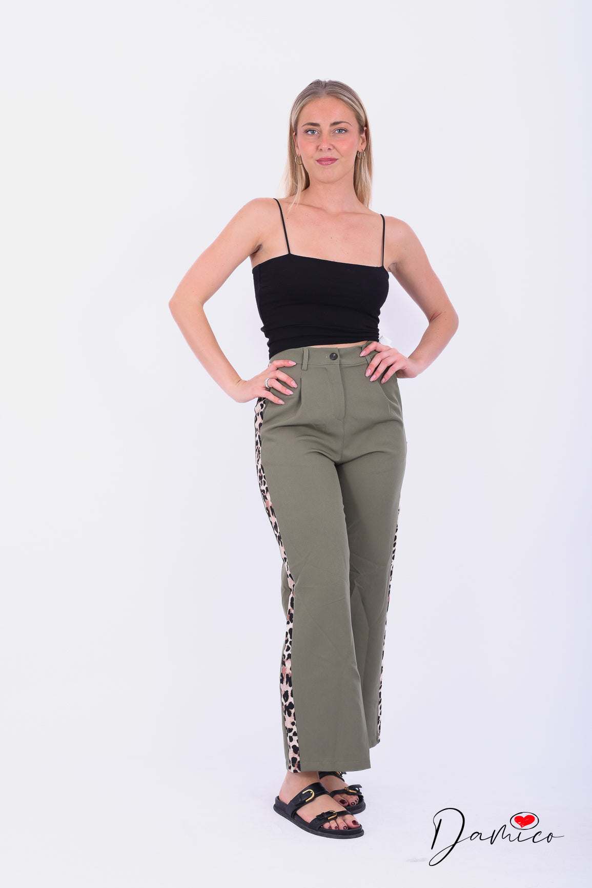 Pantalone banda leopardata