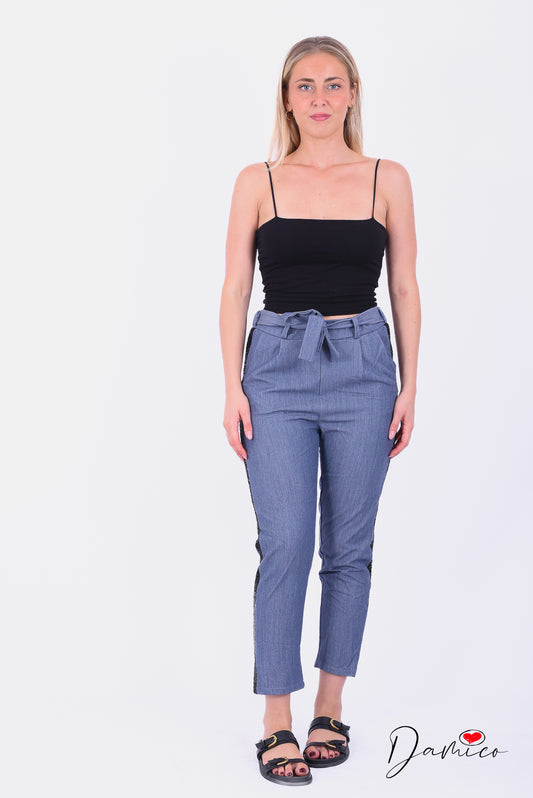 Pantalone fascia paillettes