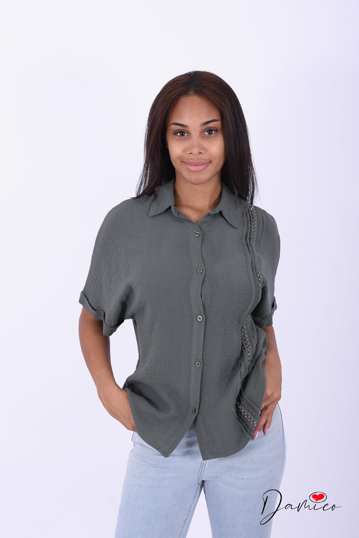 Camicia MC morbida dettaglio verticale