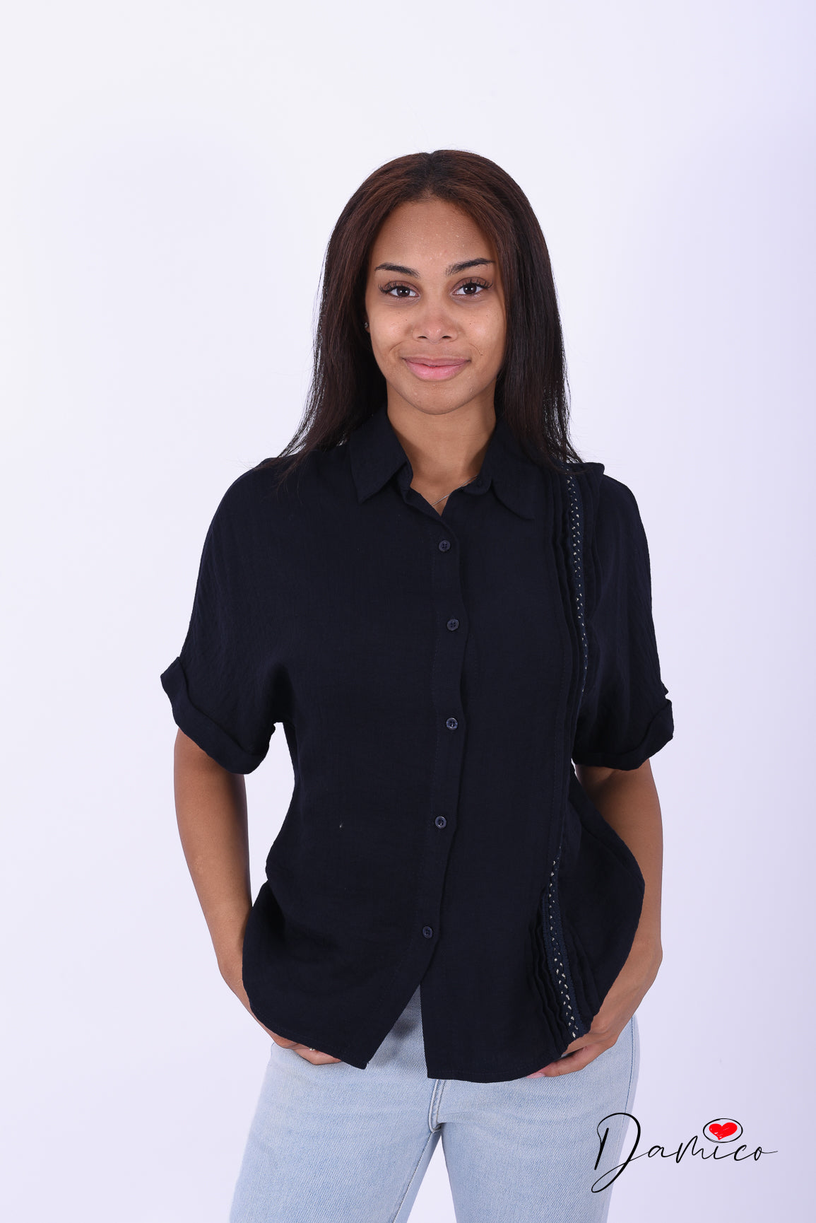 Camicia MC morbida dettaglio verticale