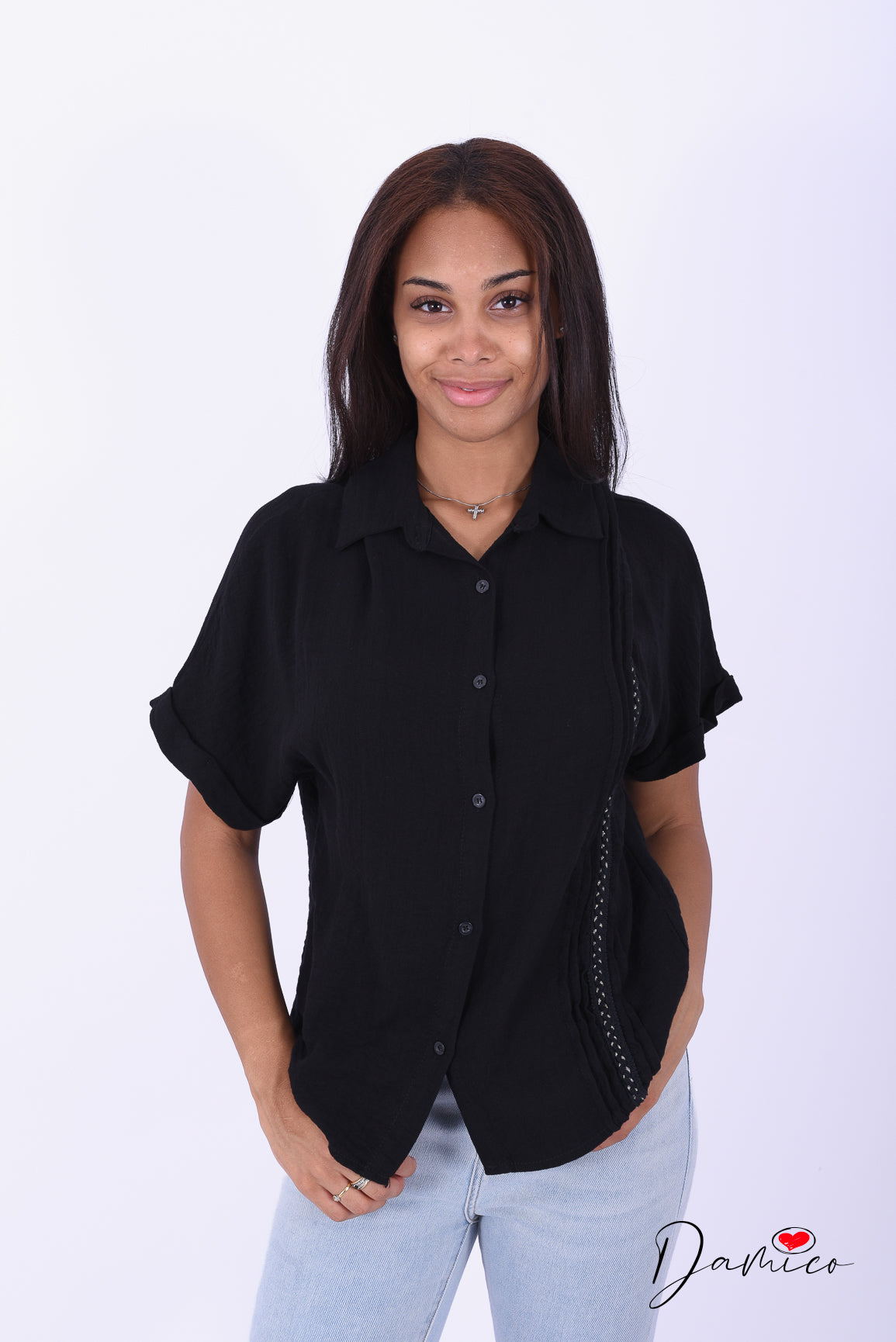 Camicia MC morbida dettaglio verticale