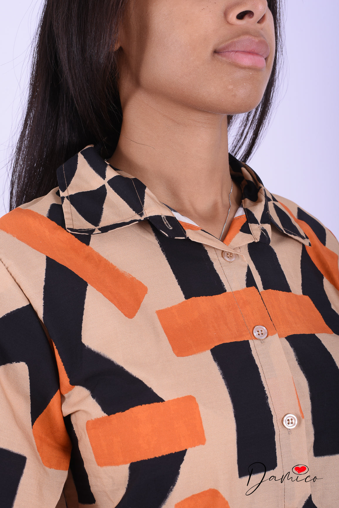 Camicia MC a palloncino geo