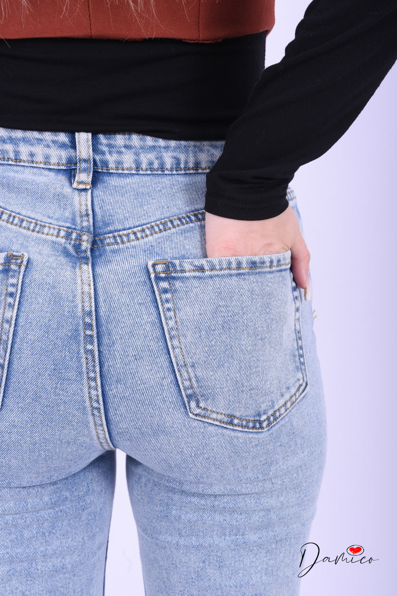 Jeans regular chiaro high
