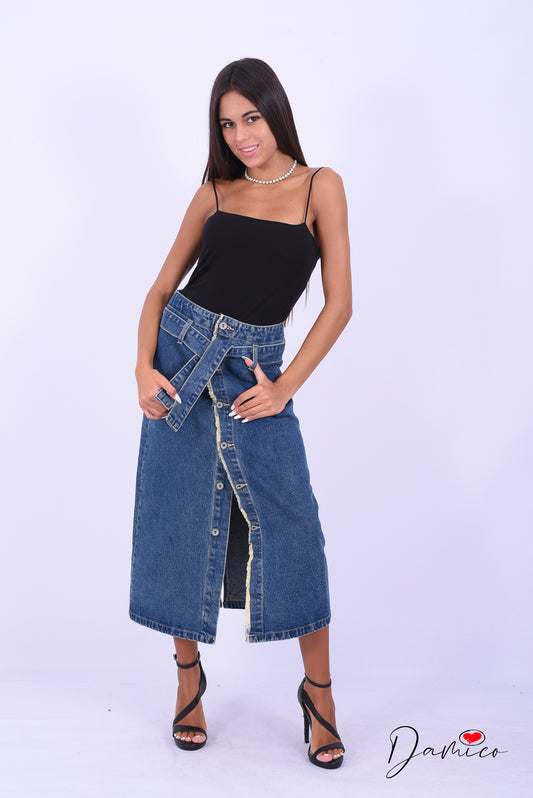 Gonna jeans con bottoni