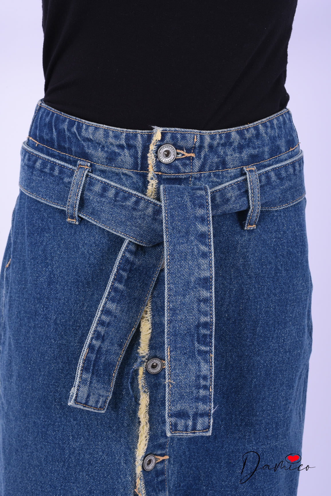 Gonna jeans con bottoni