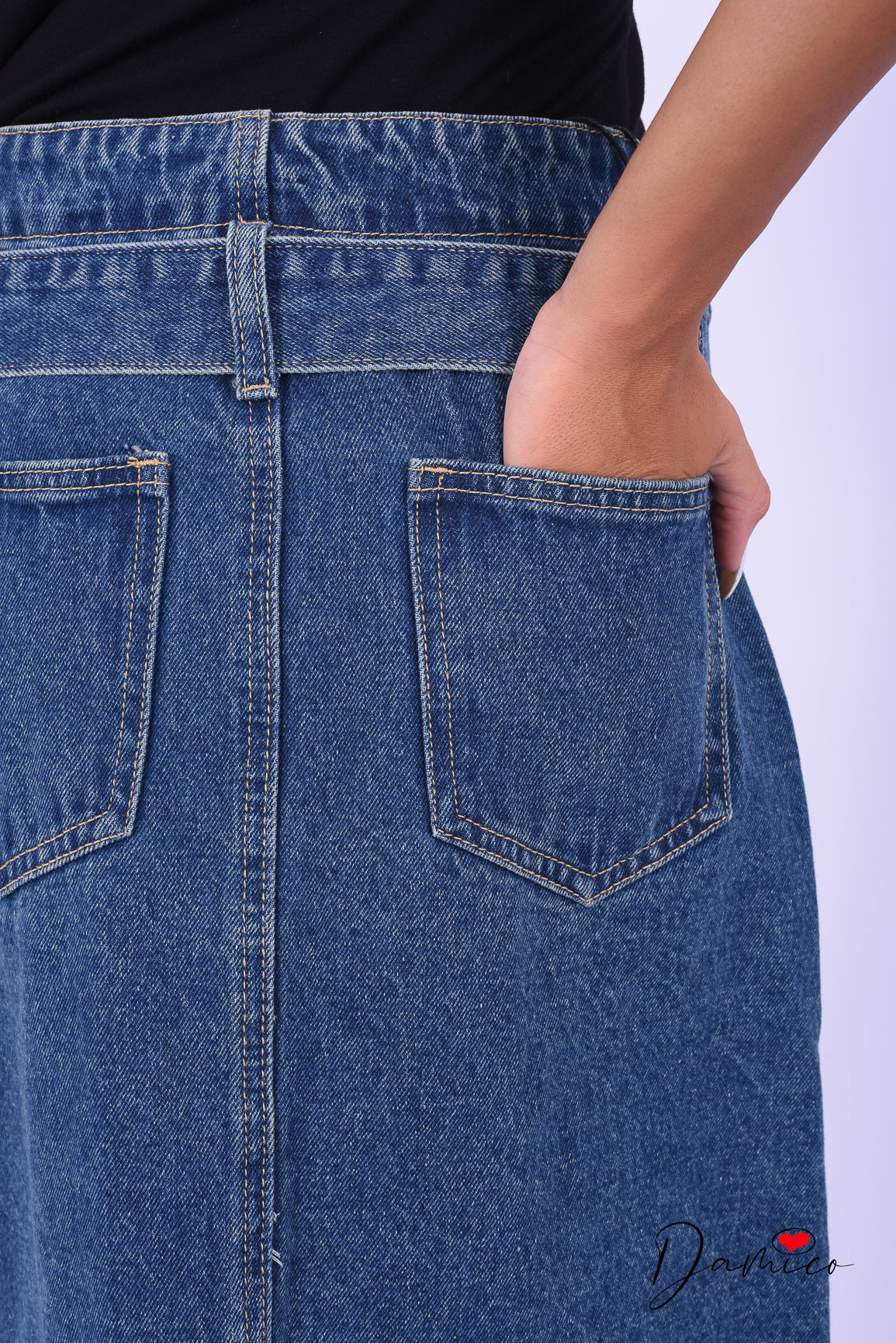 Gonna jeans con bottoni