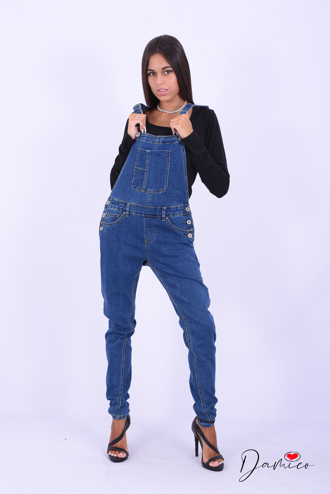 Salopette jeans skinny