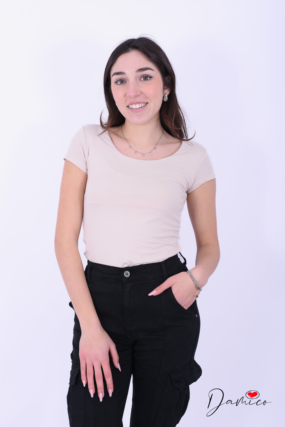 T-shirt Basic Slim tondo -6- 00439