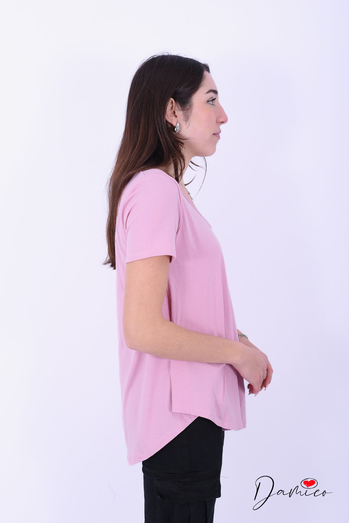 T-shirt Basic over V -6- 00437