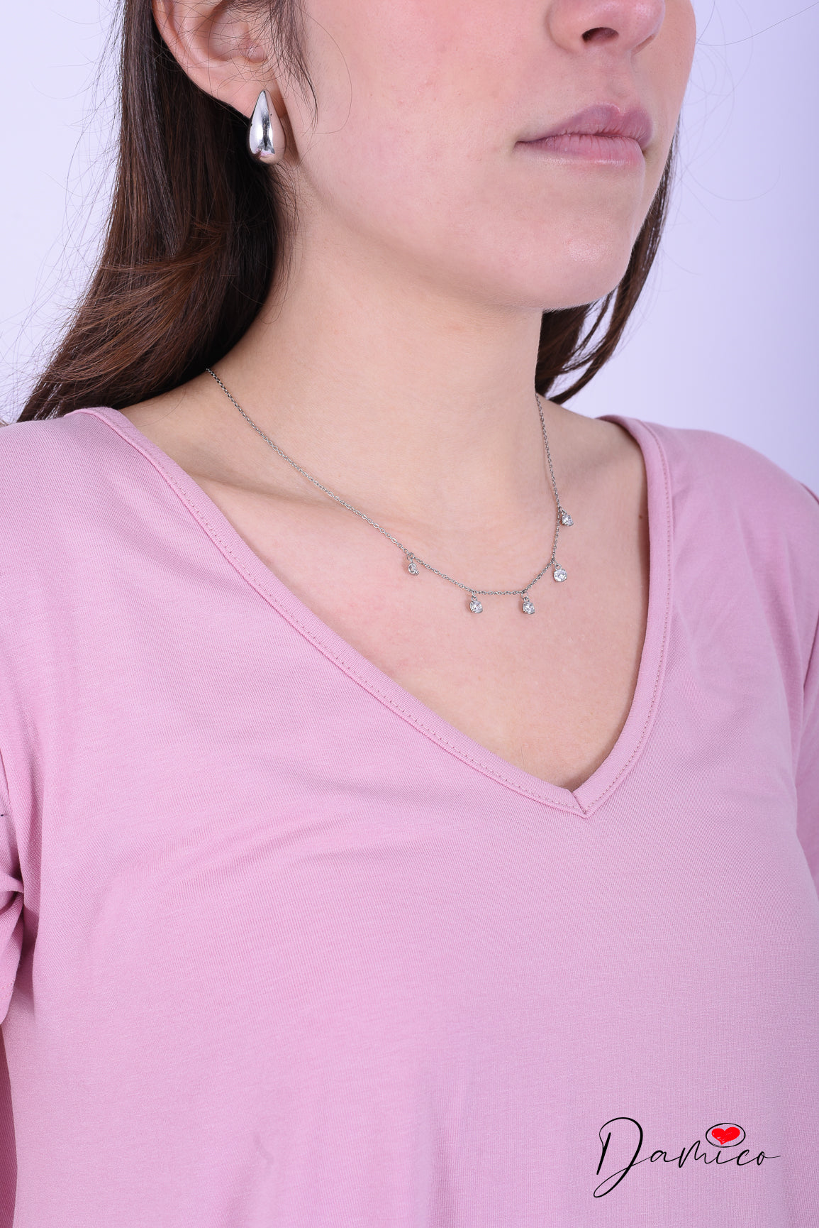 T-shirt Basic over V -6- 00437