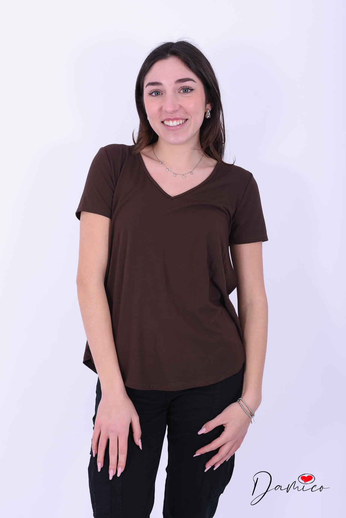T-shirt Basic over V -6- 00437