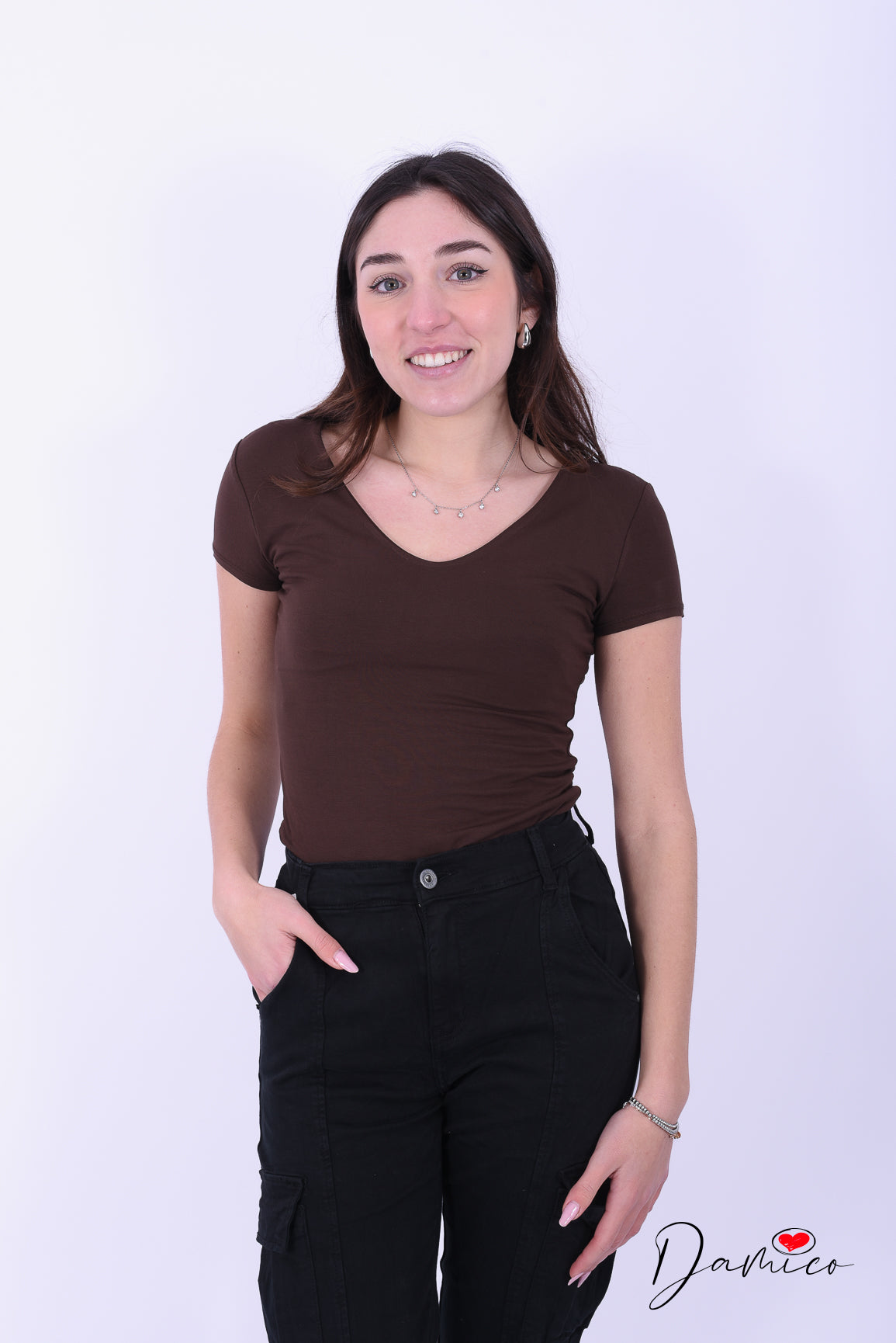 T-shirt Basic Slim V -6-00438