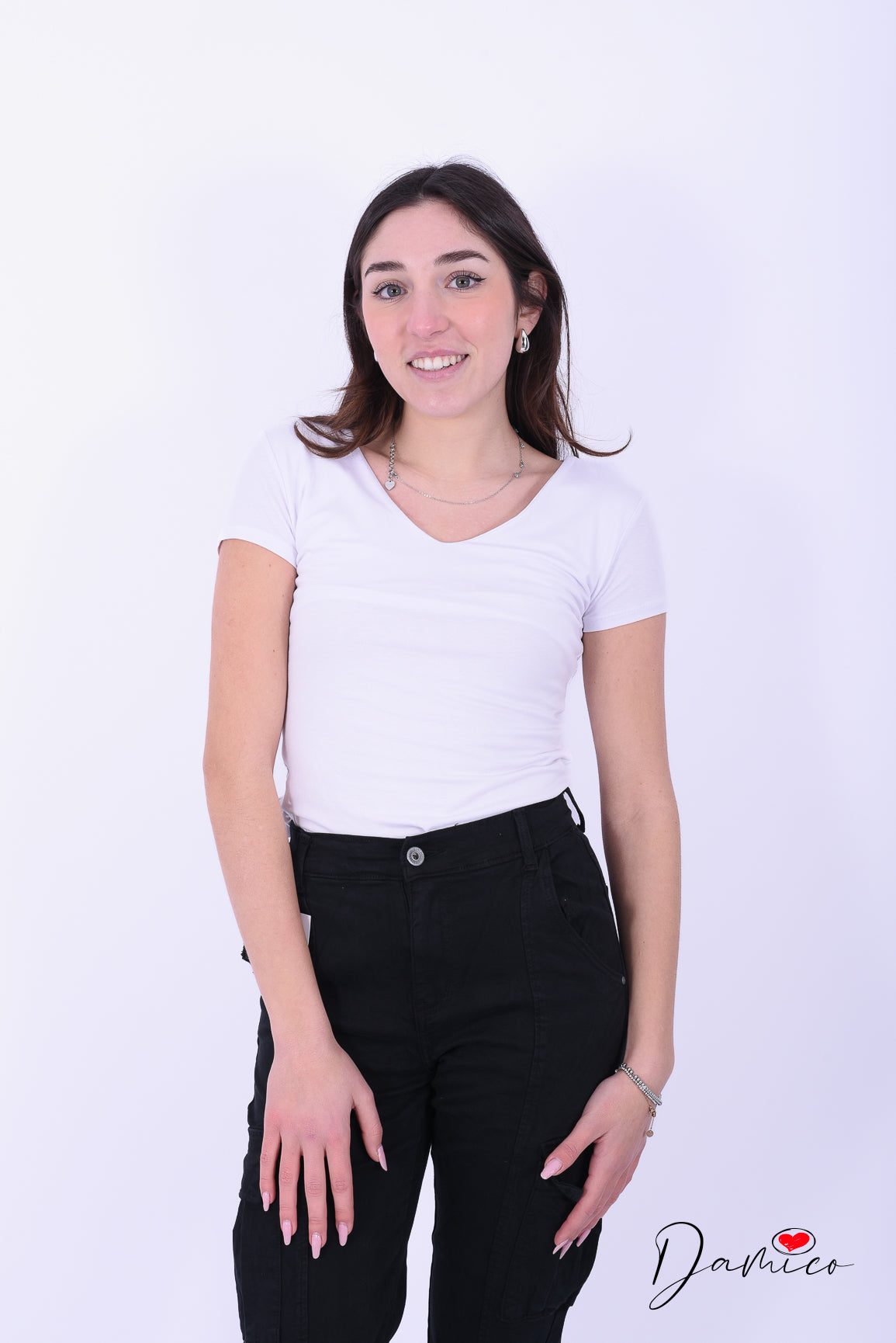 T-shirt Basic Slim V -6-00438
