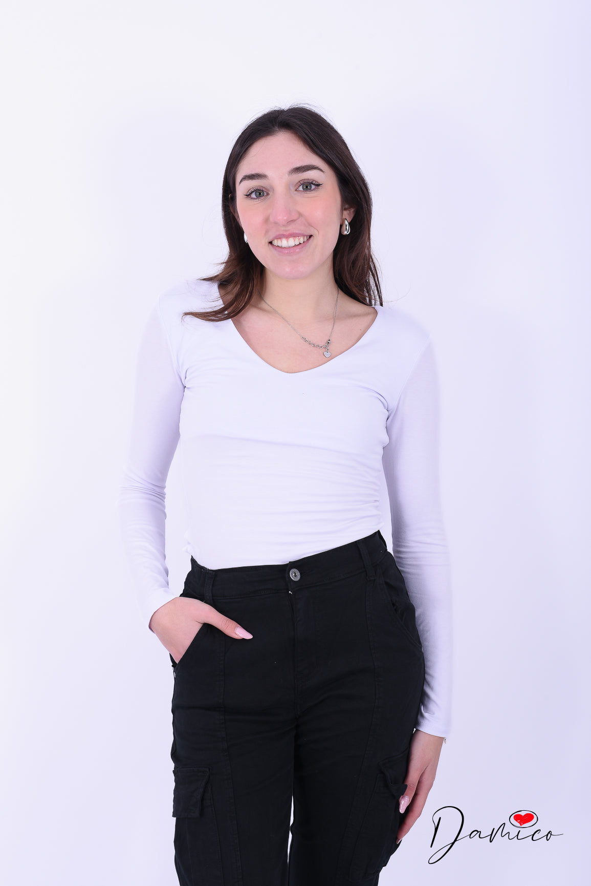 Maglia Basic Slim V -6- 00440