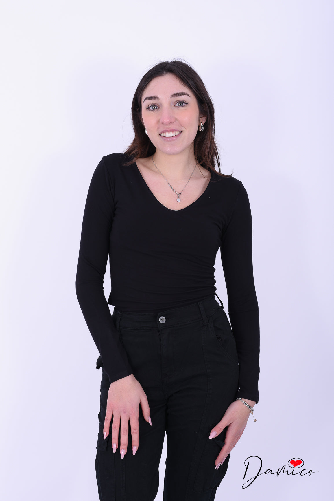 Maglia Basic Slim V -6- 00440