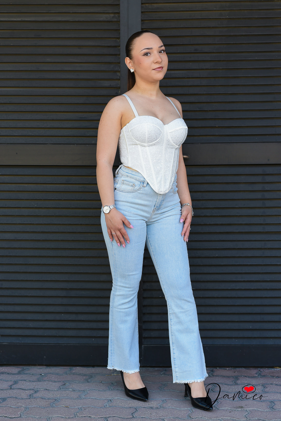Jeans flare - torn bottom
